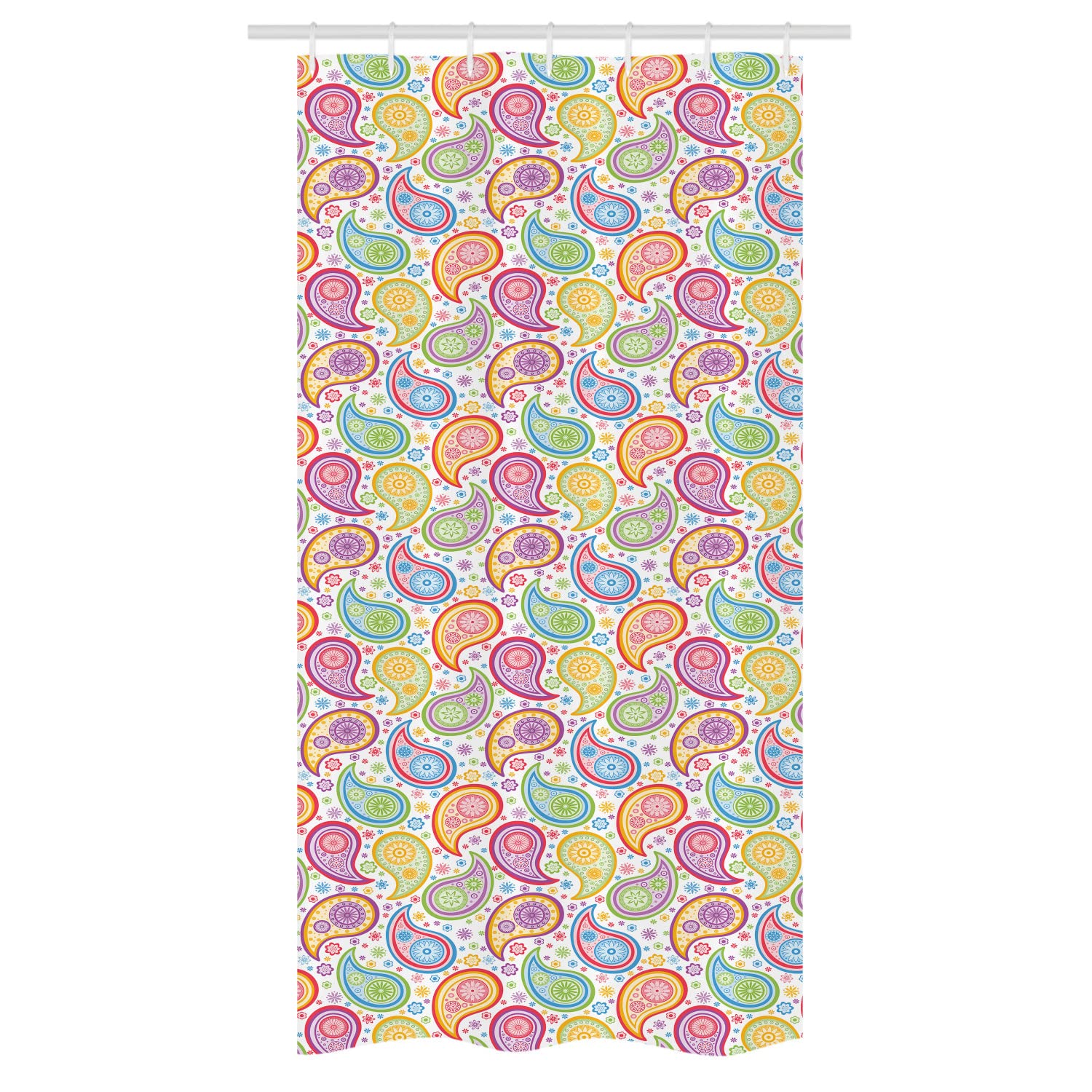 Ambesonne Vintage Paisley Shower Curtain Set with Hooks, 36