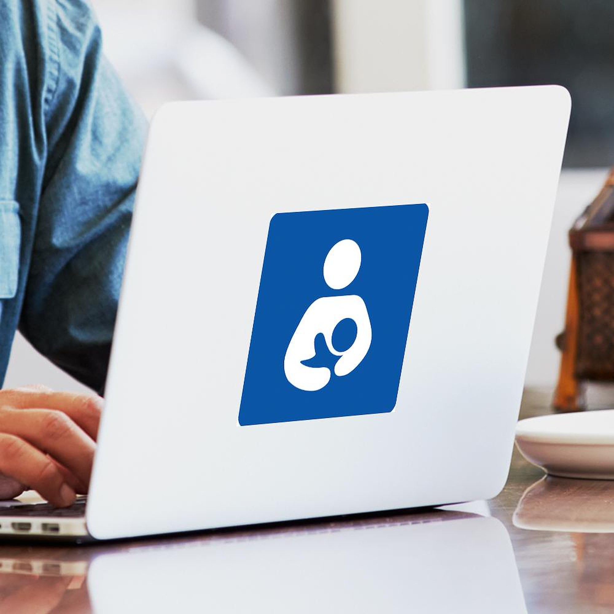 Universal Breastfeeding Symbol Sticker - Rectangle Square Bumper Car Decal for Nursing Awareness | Waterproof Vinyl Sticker for Cars, Laptops, Windows | Support Breastfeeding Moms in Public Places