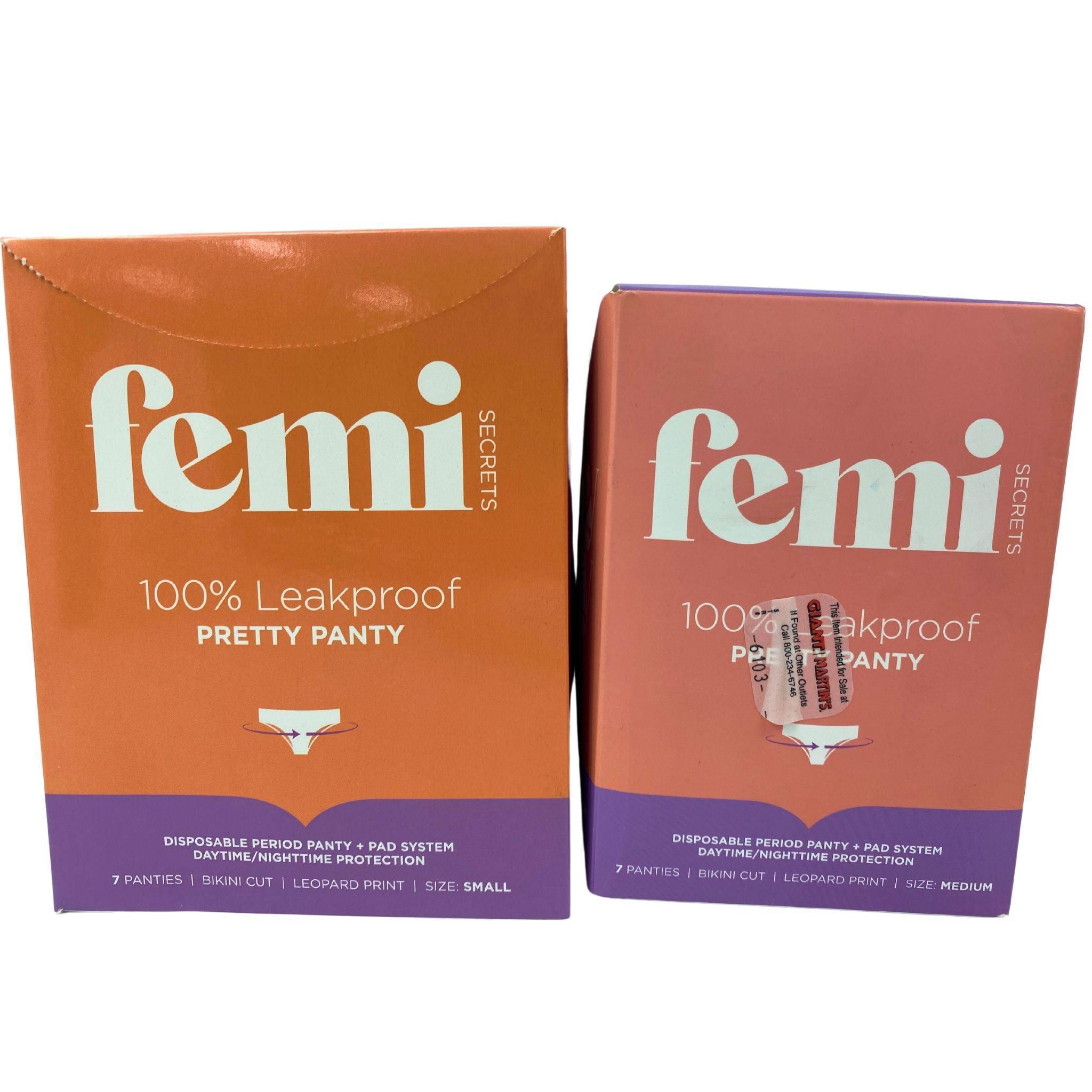 Femi 100% Leakproof Disposable Period Underwear with Pad - Day & Night Protection (20 Pack) | Comfortable & Absorbent for Active Women | Perfect for Workouts, Travel & Overnight Use