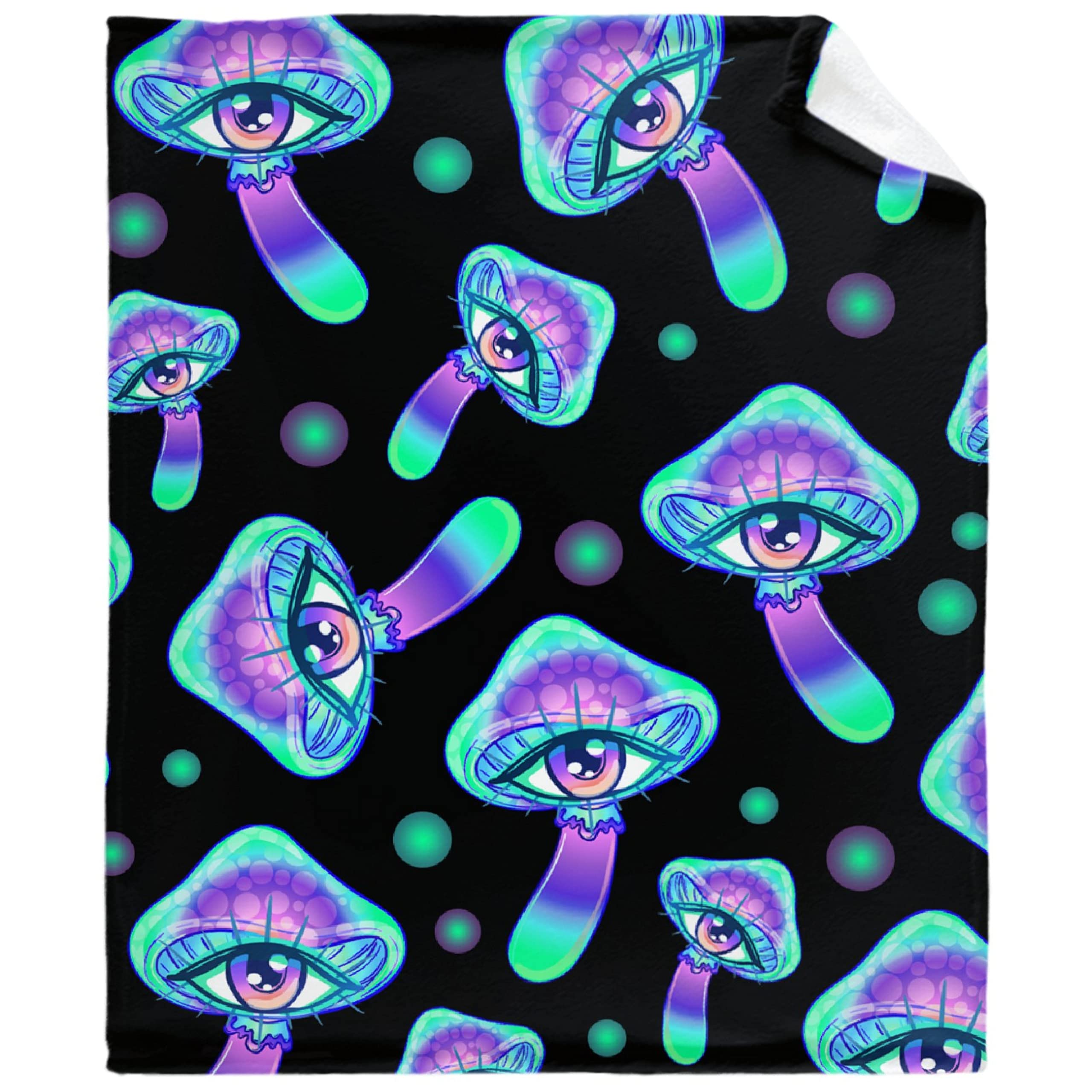 Psychedelic Mushroom Print Throw Blanket - Ultra Soft Flannel Fleece Blanket for Gifts, Cozy Lightweight Plush Blanket for Couch, Sofa & Bed - All Season XL 120x90 Inches - Perfect for Family Movie Nights & Camping Trips