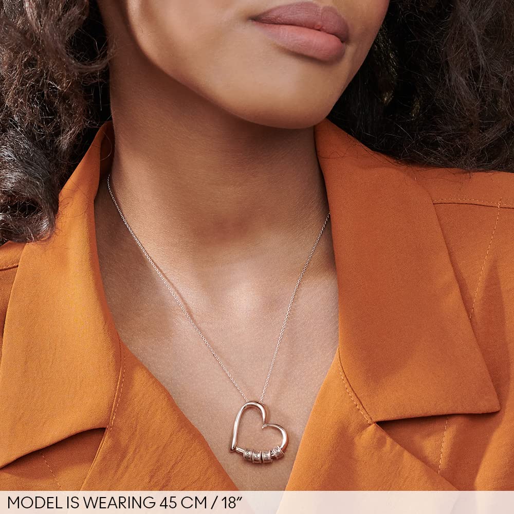 Personalized Engraved Heart Necklace for Women - Custom Name Linda Jewelry with Beaded Chain - Perfect Gift for Mom, Wife, Girlfriend on Mother's Day, Christmas, Birthday - Anniversary, Valentine's Day Romantic Present