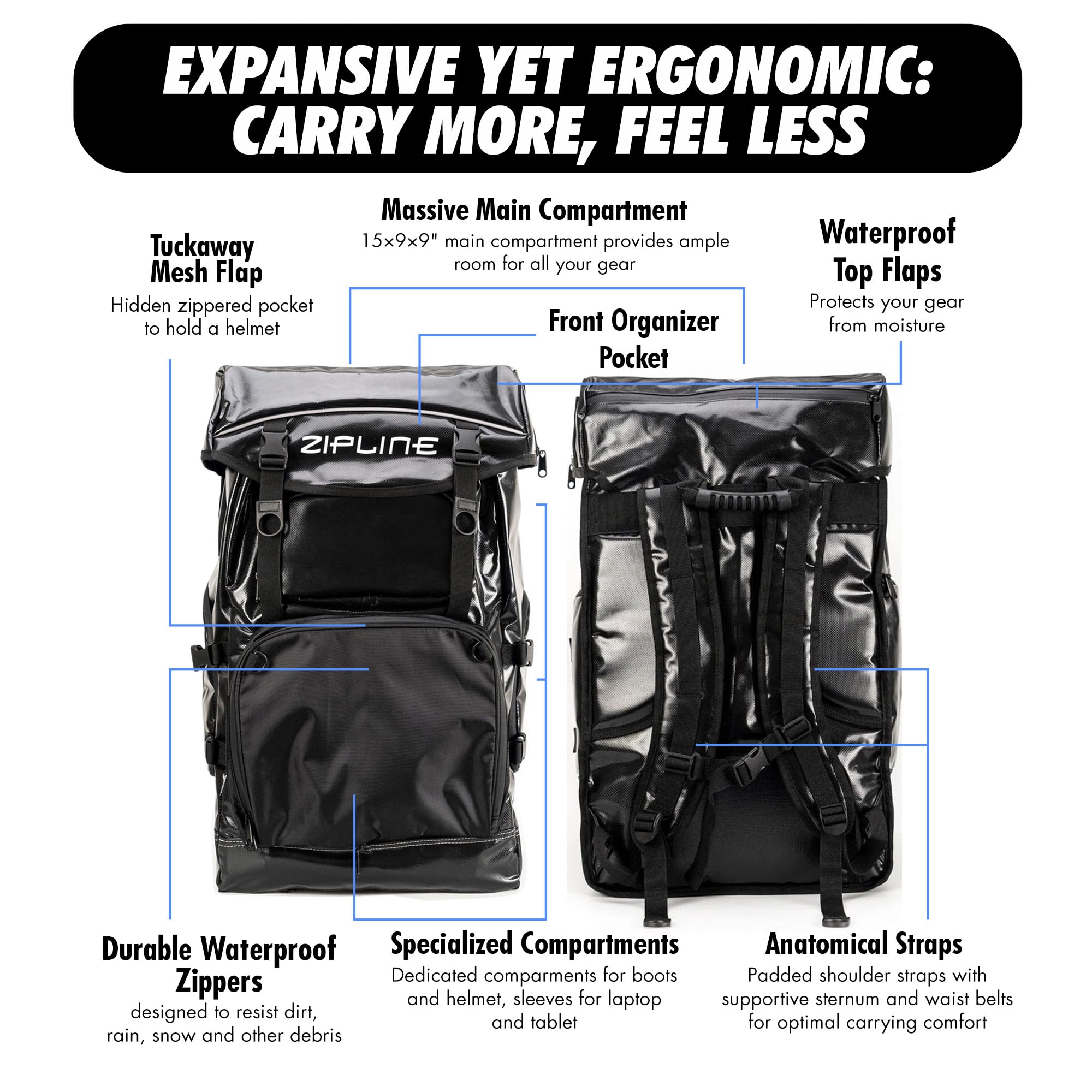 **Zipline World Cup Ski Boot Backpack – Professional Snowboard Gear Bag for Air Travel – Waterproof Ski & Snowboard Accessories Storage – Ideal for Olympians & Athletes – Perfect for Ski Trips, Snowboarding & Winter Travel**