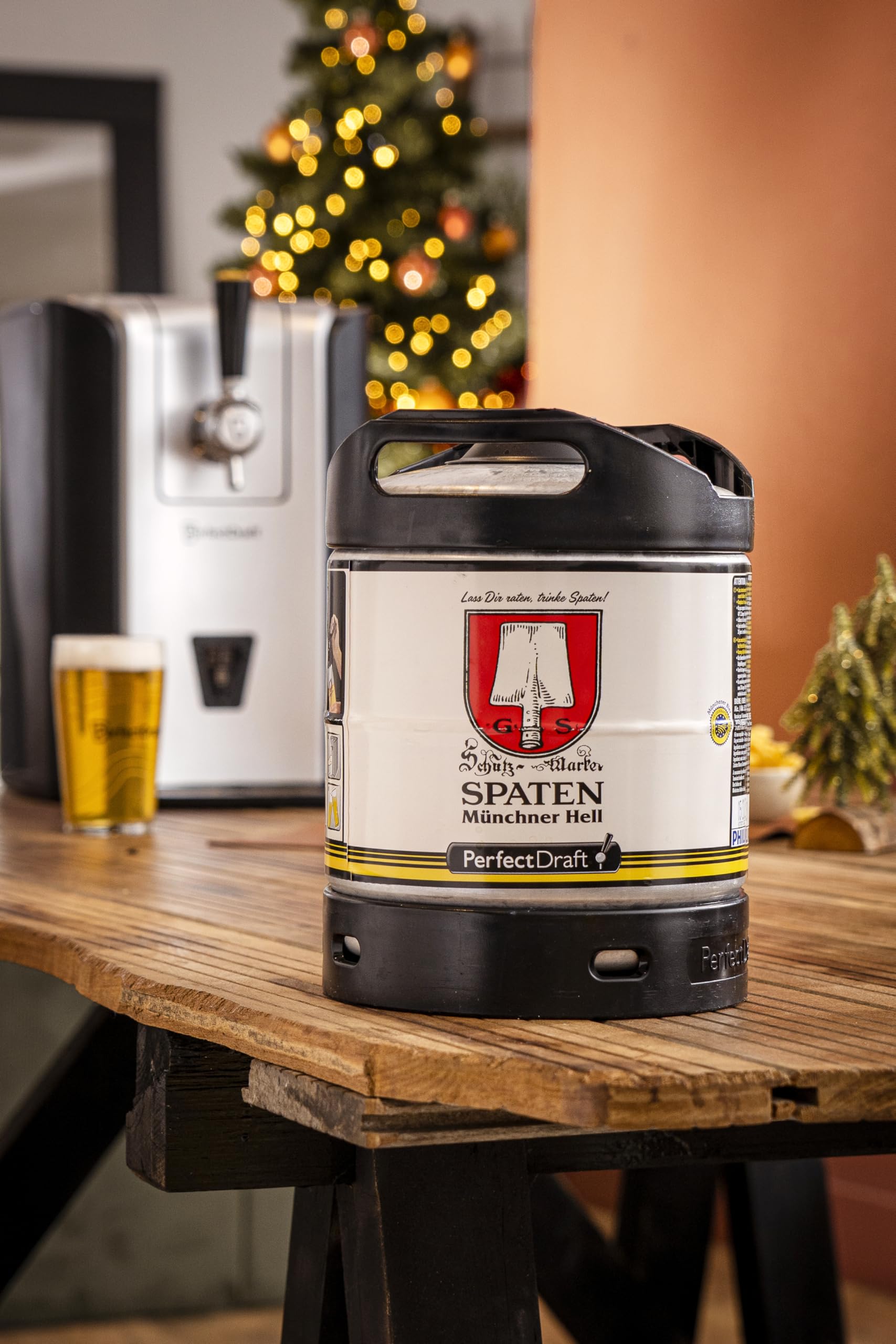 Spaten Münchner Hell Beer - Authentic Munich Helles Lager - 6L Perfect Draft Keg for Home & Commercial Use - Reusable Party & Event Beer Keg
