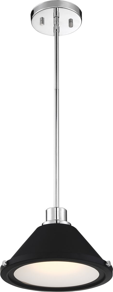 11W Bette 1 Light LED Mini Pendant Light Fixture in Polished Nickel/Matte Black - Perfect for Kitchen Island, Dining Room, or Entryway Lighting