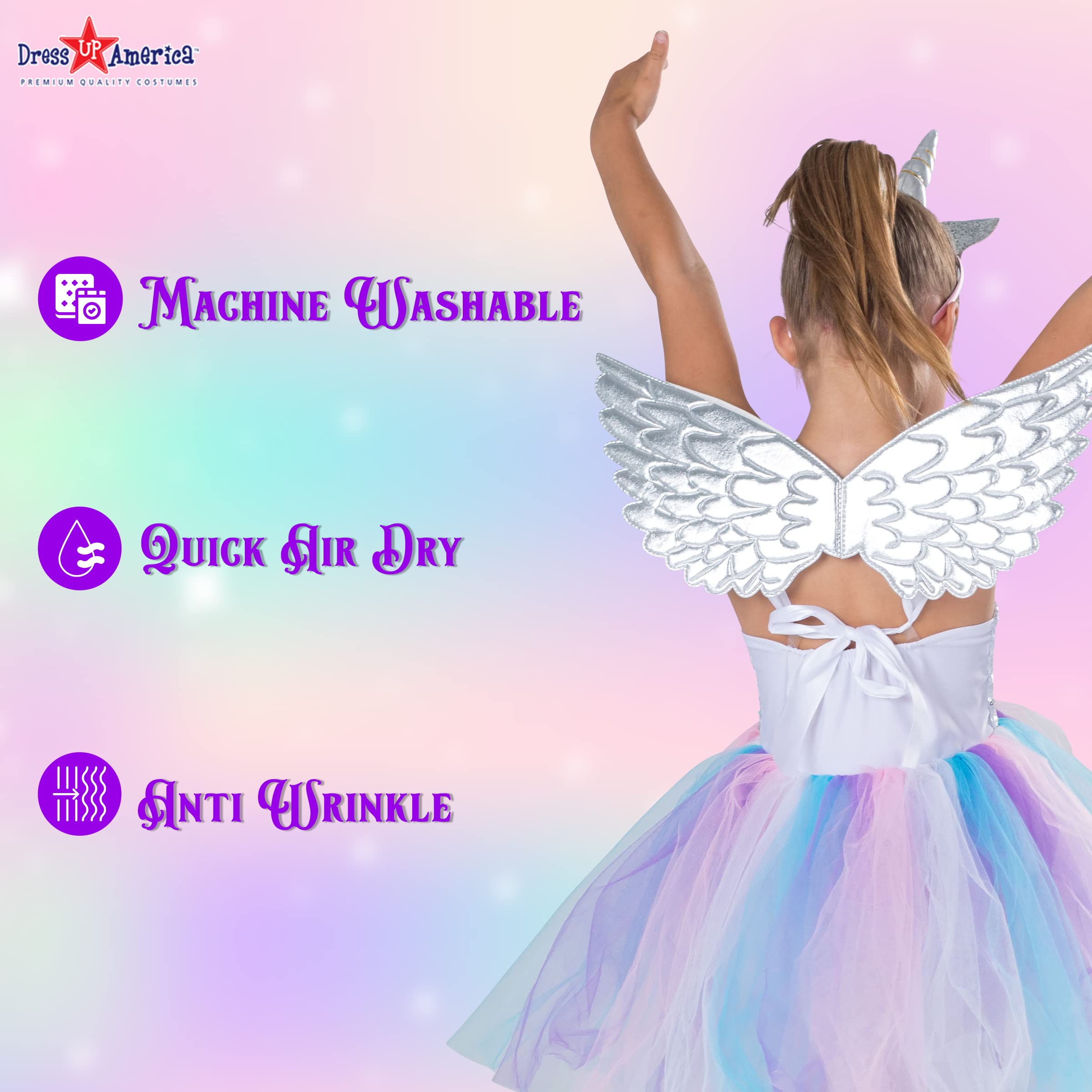 Magical Unicorn Costume Dress for Girls - Sparkly Tutu Party Dress with Headband - Perfect for Birthday Parties, Halloween & Dress-Up Play