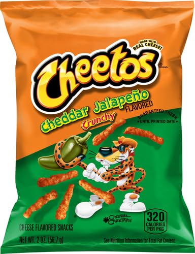 Crunchy Cheetos Cheddar Jalapeno Cheese Flavored Snacks - 2 Oz Bags (Pack of 32) | Spicy Cheese Puffs for Parties, Movie Nights & On-the-Go Snacking