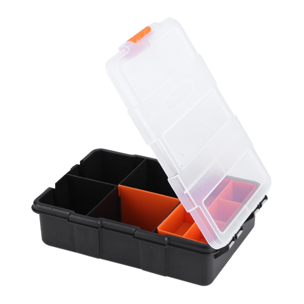 Heavy-Duty Plastic Components Storage Tool Box - Small Tools Organizer Container for DIY, Electronics, and Craft Supplies - Perfect for Workshop, Garage, and Home Organization