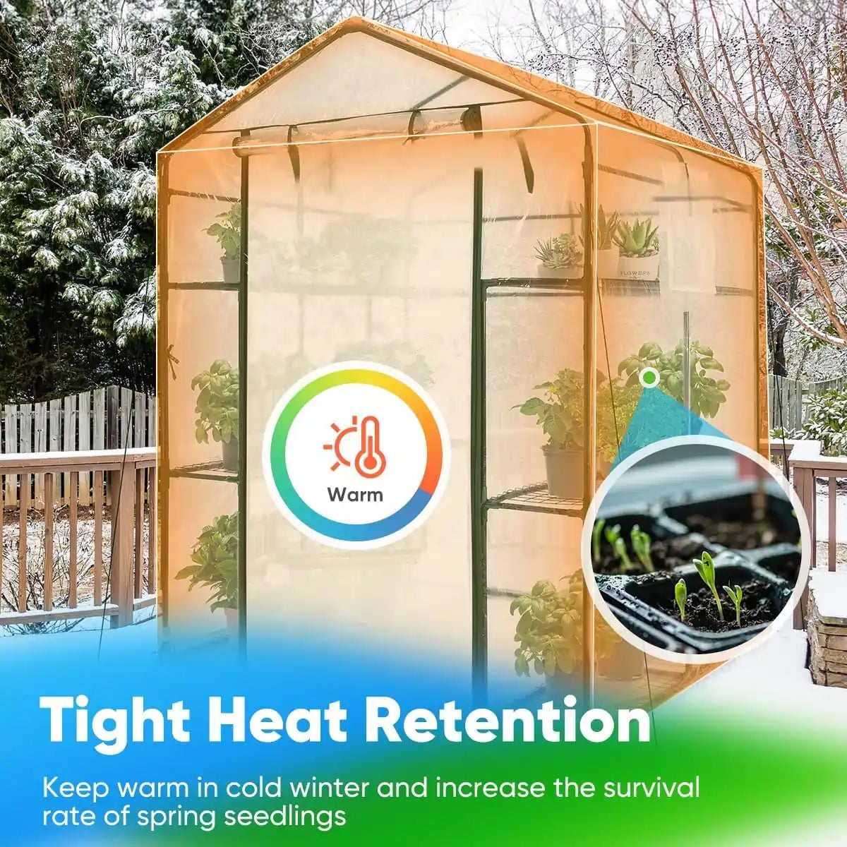 56x56x77 Walk-in Greenhouse for Plants - Portable Garden Greenhouse with Sturdy Frame & UV Protection - Perfect for Indoor/Outdoor Gardening, Seed Starting & Plant Protection