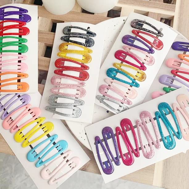 Boulevard Glitter Metal Hair Clips - No Slip Barrettes for Girls, Toddlers & Teens (6-Pack, Multicolor) | Perfect for School, Parties & Everyday Hairstyles
