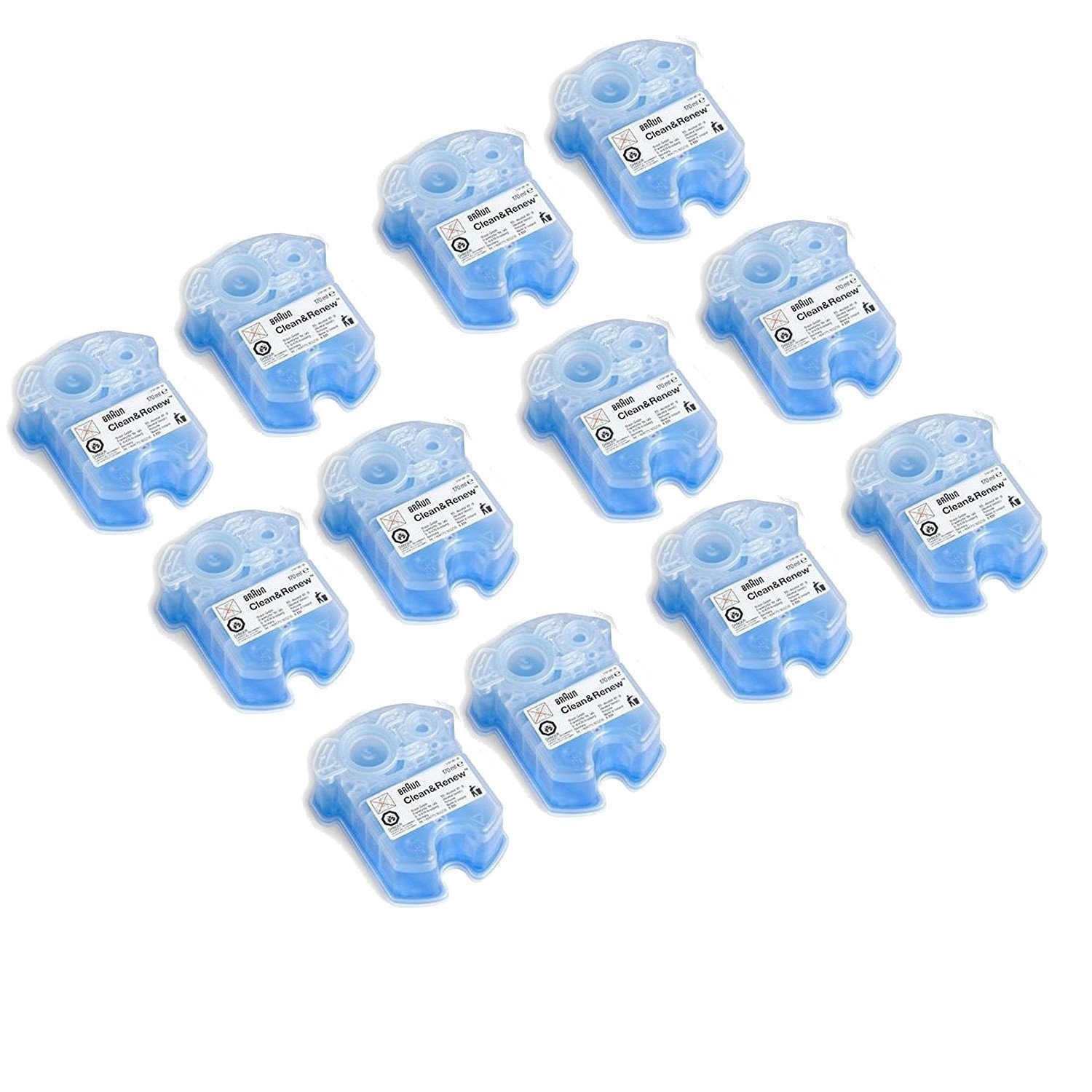 Braun CCR2 Clean and Renew Cleaner Refill Kit (12 Pack) - Replacement Cartridges for Braun Series 3, 5, 7, 9 Shavers - Perfect for Travel & Home Use