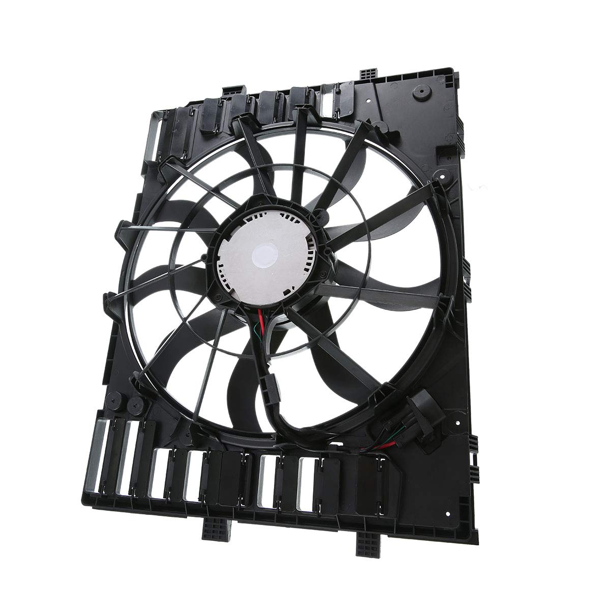 Premium Engine Radiator Cooling Fan Assembly for 2012-2017 Volkswagen Touareg V6 3.6L SUV - Replacement for OEM# 7P0-121-205-A/B - Perfect for Overheating Prevention & Summer Driving
