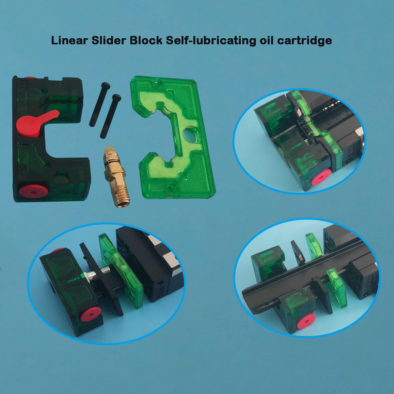 E2 Oil Box Self-Lubricating Slider 8pcs Set - Replacement Parts for HIWIN EGH25CA/EGW25CC Linear Guide Blocks | Low Maintenance, Eco-Friendly Design for CNC Machines & Industrial Automation