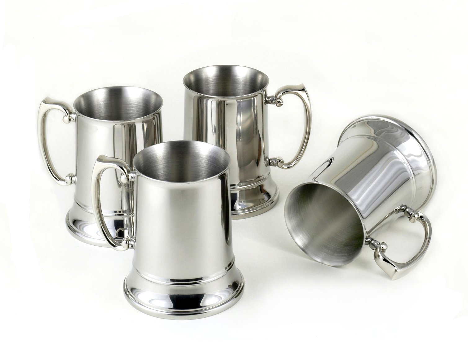 Premium Set of 4 Stainless Steel Beer Mugs - Double-Walled Insulated, Frost-Free & Durable - Perfect for Outdoor Parties, Camping & Home Bar Use