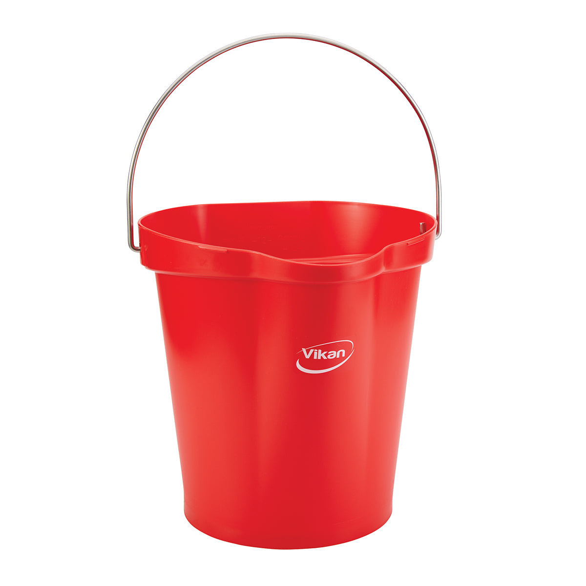 Vikan 3 Gallon Heavy Duty Bucket with Stainless Steel Handle - Durable Utility Pail for Cleaning, Gardening, and Household Chores (1-Pack)