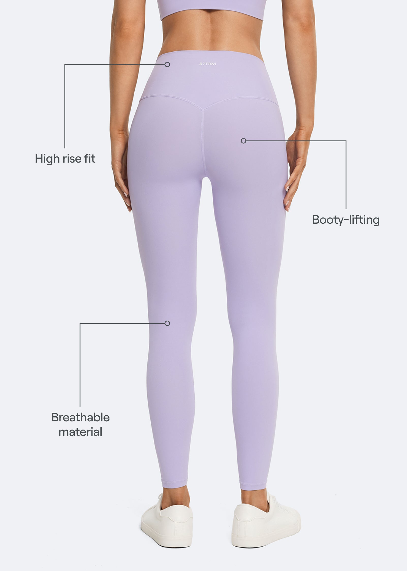 Lavender High Waist Yoga Leggings for Women - Soft Stretchy Workout Pants - Perfect for Yoga, Running & Gym