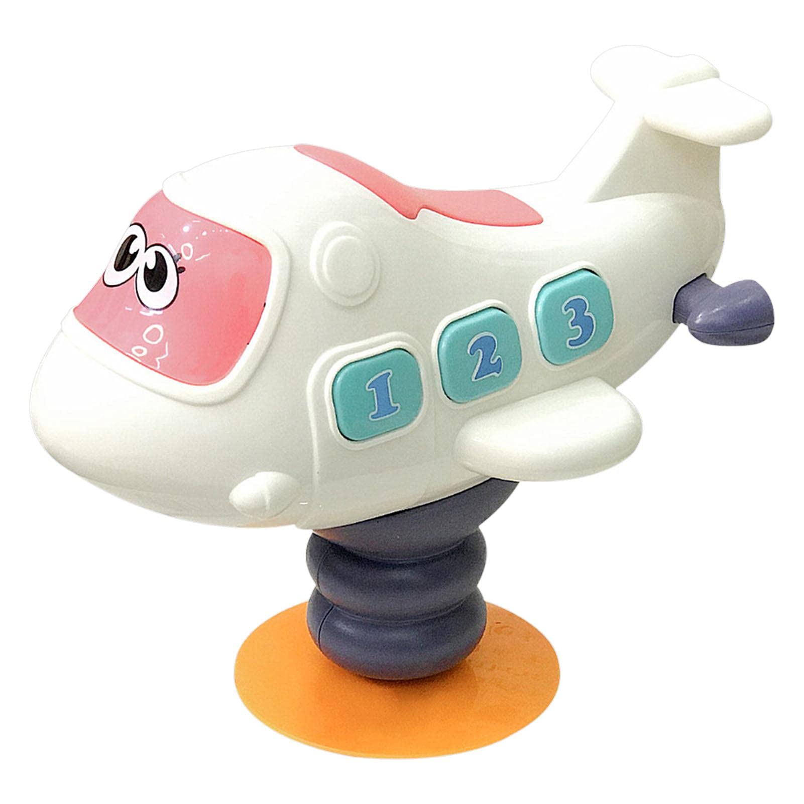 Wujomeas Suction Cup Music Toys for Babies - Airplane & Pony Interactive Early Learning Toys with Sound, High Chair Fidget Toys for Toddlers - Perfect for Playtime, Travel & Sensory Development (Rocking Horse Style)