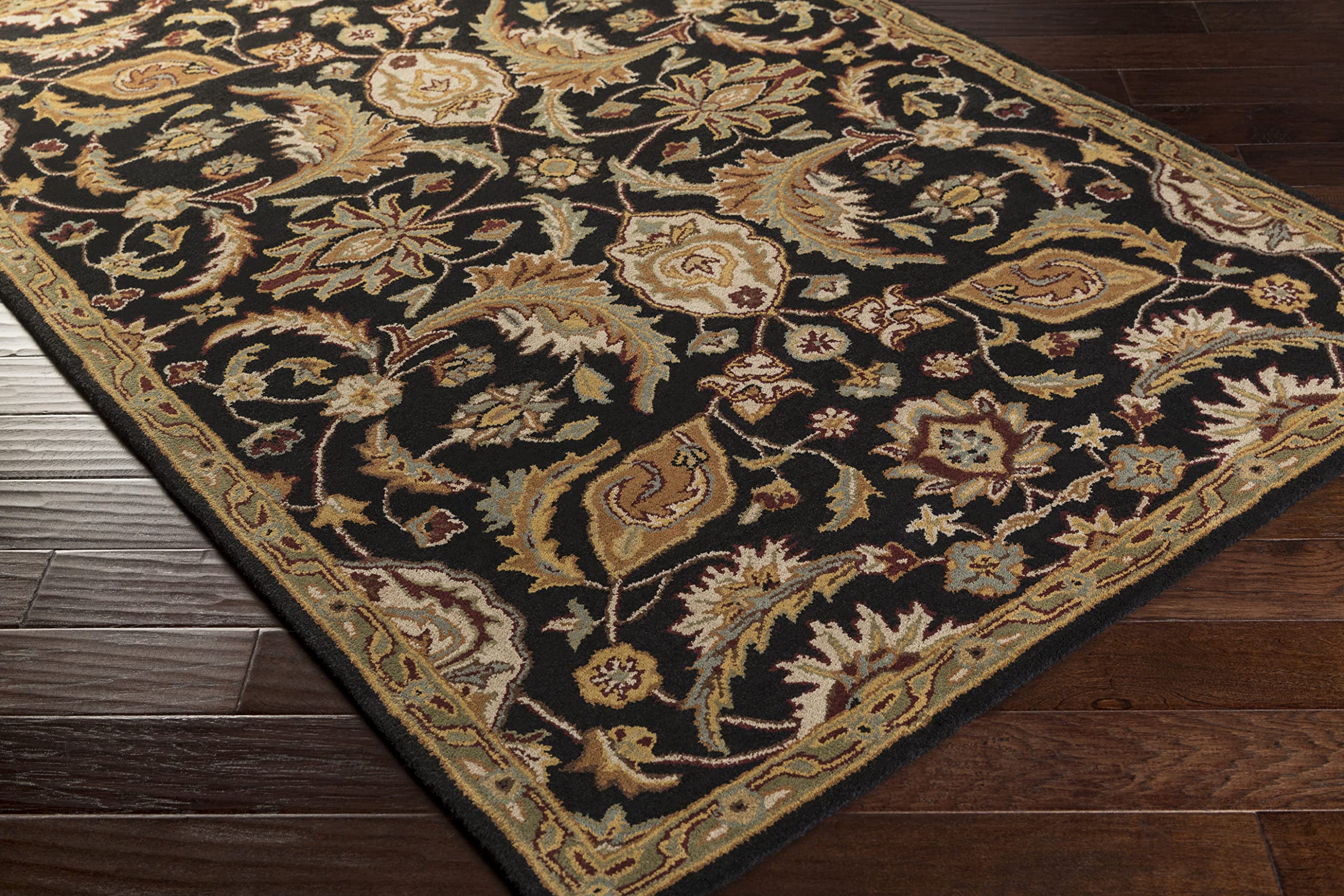 Premium 6x9 Wool Area Rug by Mark&Day - Traditional Nolde Black, Brown & Cream Carpet for Living Room, Bedroom, Kitchen | Soft & Durable Floor Covering for Home Decor & High Traffic Areas
