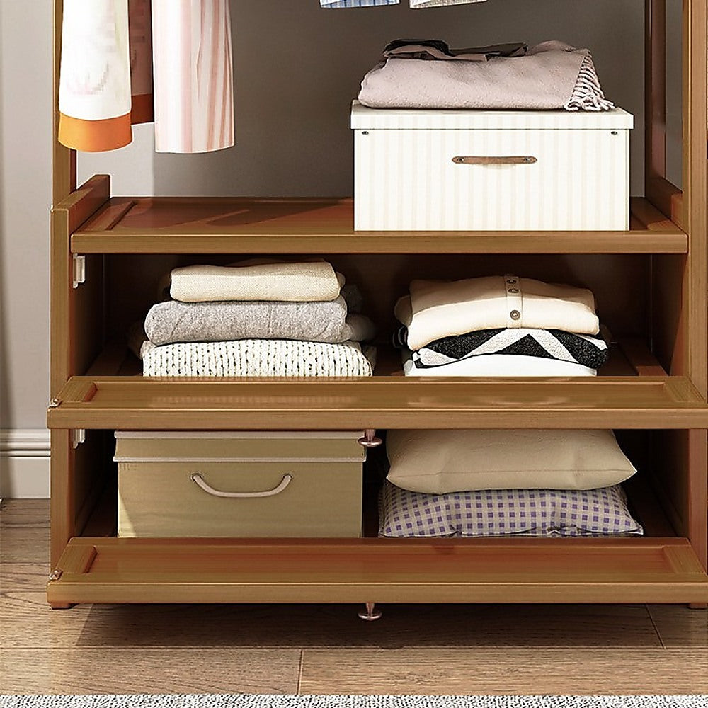 165x70cm Modern Clothes Rack Stand with Storage Shelves - Heavy Duty Coat Tree for Bedroom, Closet & Laundry Room Organization