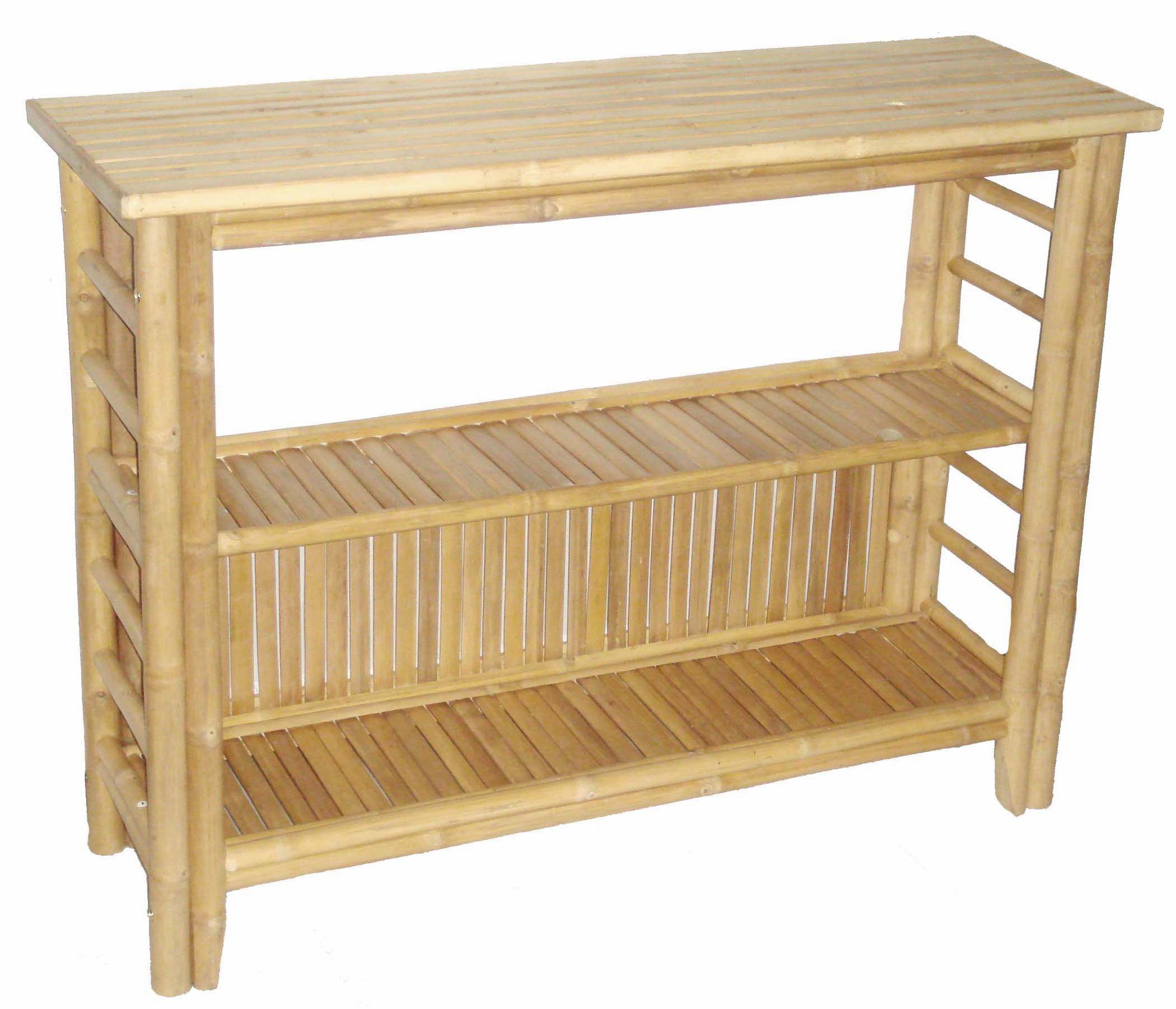 Stylish 54-Inch Bamboo Console Table with Shelf - Brown - Perfect for Entryway, Living Room, or Hallway Decor