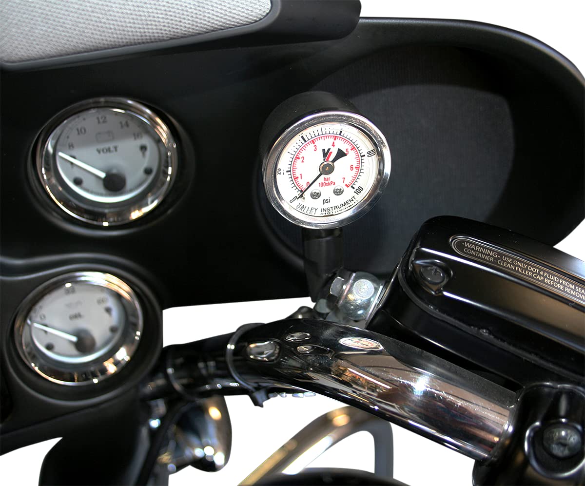 Black Remote Oil Pressure Gauge & Line Kit 9019 - Universal Automotive Engine Monitoring for Trucks, Cars & Motorcycles
