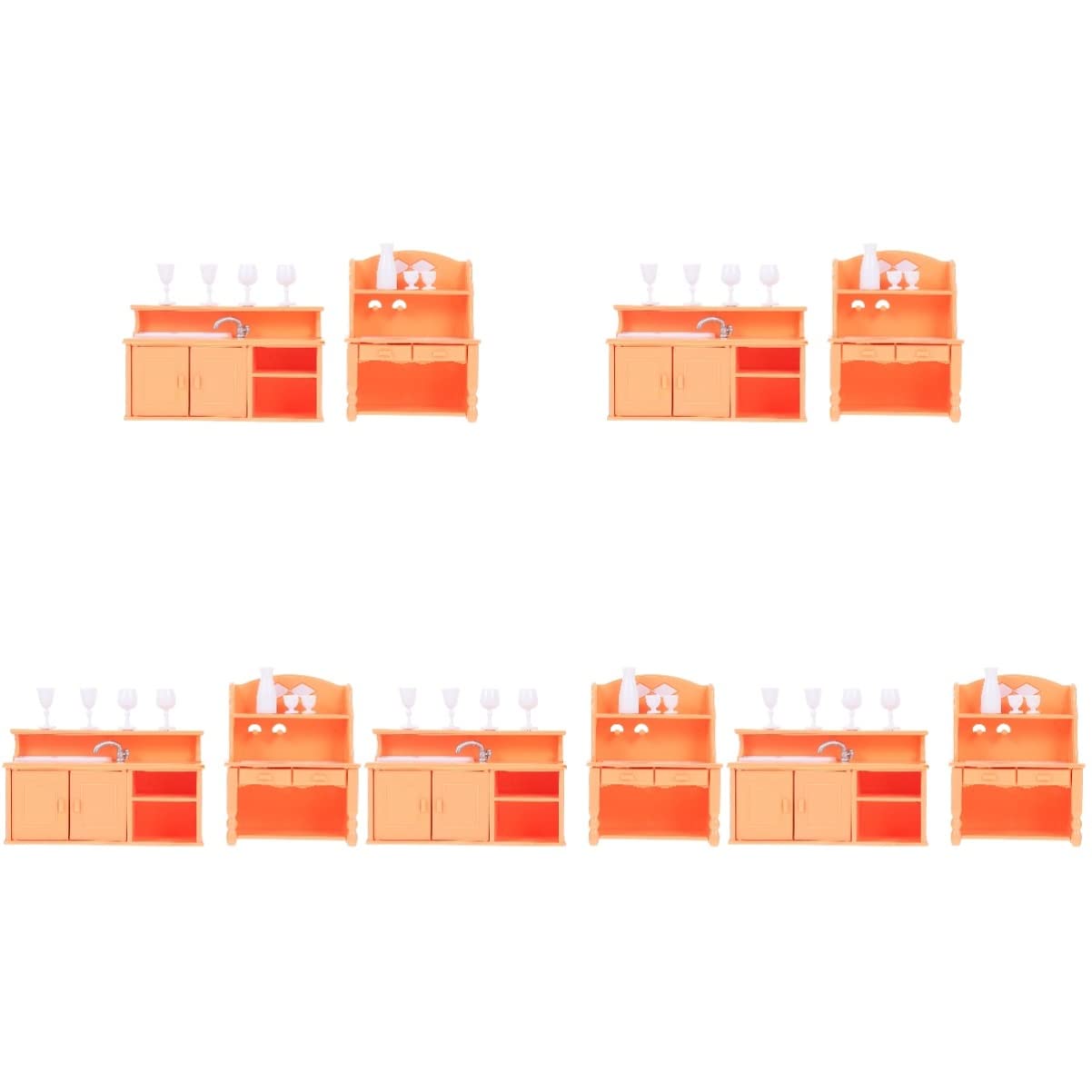 Yardwe 5-Piece Miniature Cabinet Set - Wooden Mini Kitchen Furniture & Accessories for Dollhouse, Home Decor, DIY Crafts - Perfect for Dollhouse Enthusiasts and Collectors
