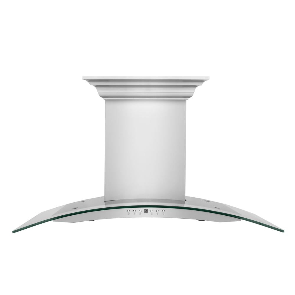 ZLINE KN4CRN BT Stainless Steel Wall Mount Range Hood with Ducted Ventilation & Built-in CrownSound Bluetooth Speakers - Perfect for Modern Kitchens & Open-Concept Living Spaces