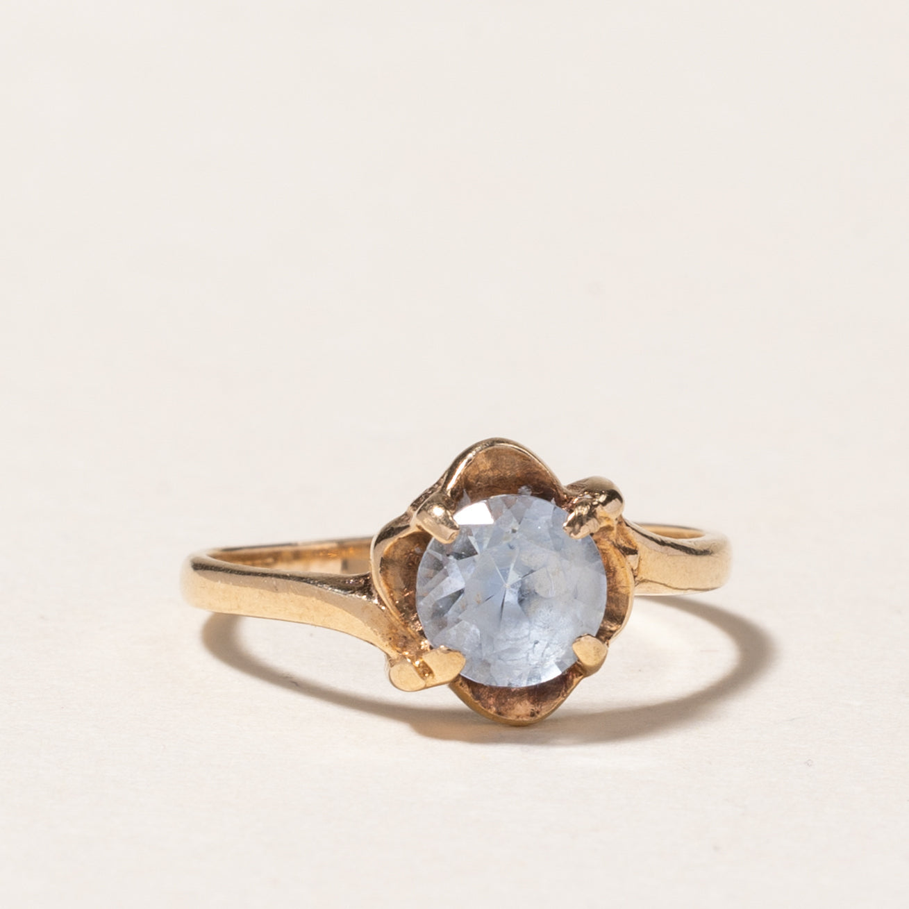 10K Gold Round Cut Aquamarine Ring - 0.65ct Natural Gemstone, Size 4.75 - Elegant Birthstone Jewelry for Women, Perfect for Engagement, Anniversary & Special Occasion Gifts