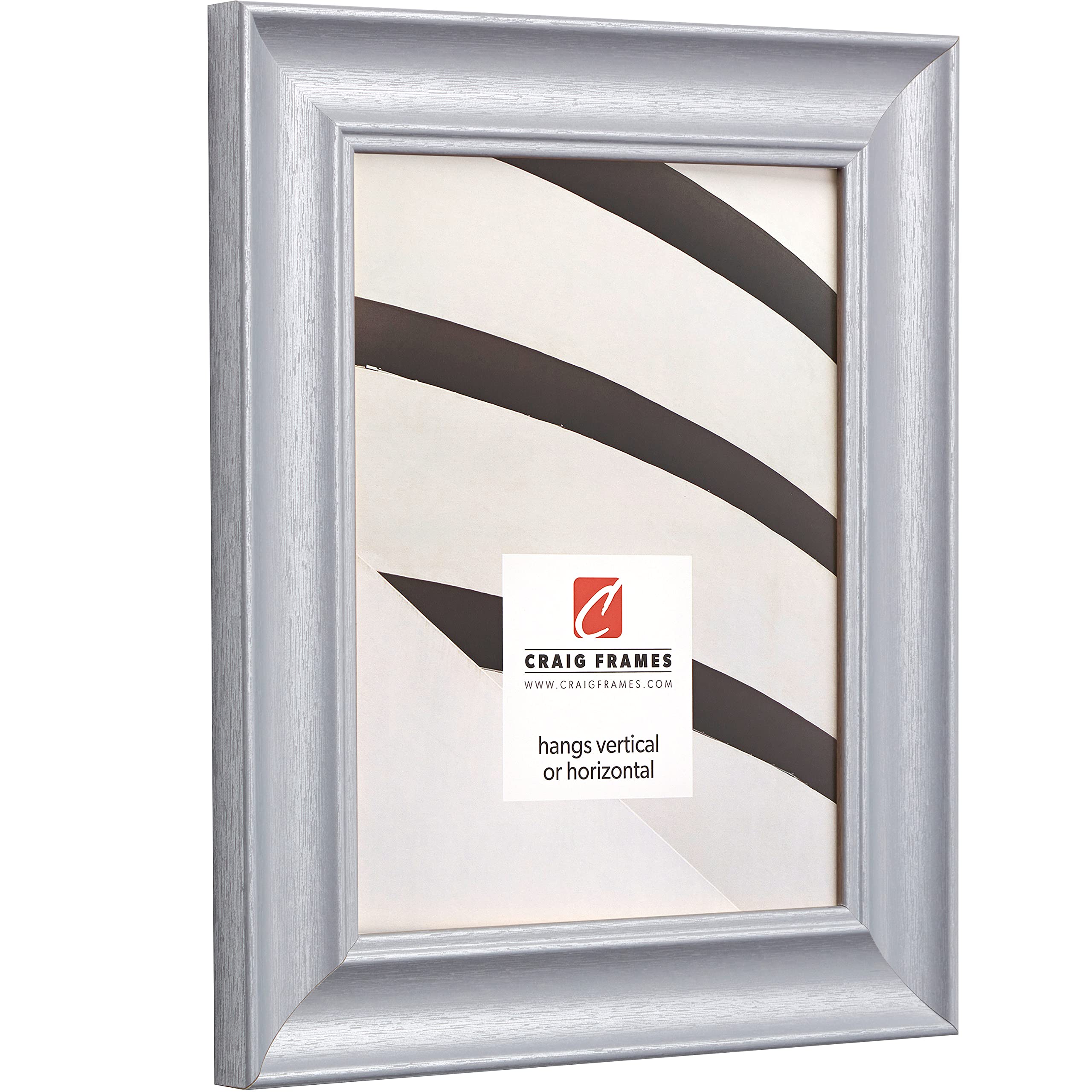 Vintage Revival Brushed Silver Picture Frame 18x36 Inch - Perfect for Wall Art & Photos