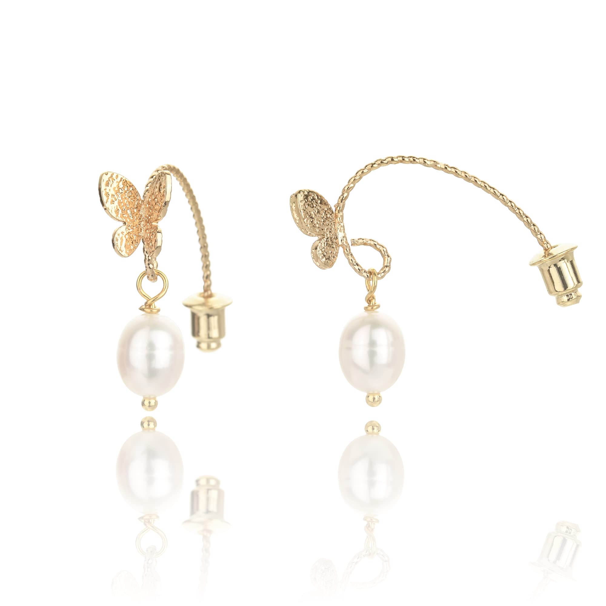 925 Sterling Silver Baroque Pearl Dangle Earrings for Women - Handmade Vintage Lightweight Hypoallergenic Jewelry, 14K Gold Plated | Perfect for Weddings, Parties & Everyday Elegance