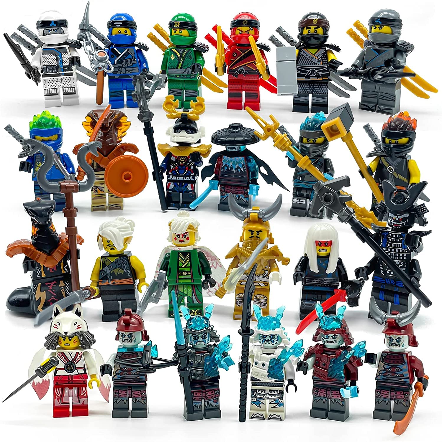 24-Piece Anime Action Figure Set with Weapons - 1.8