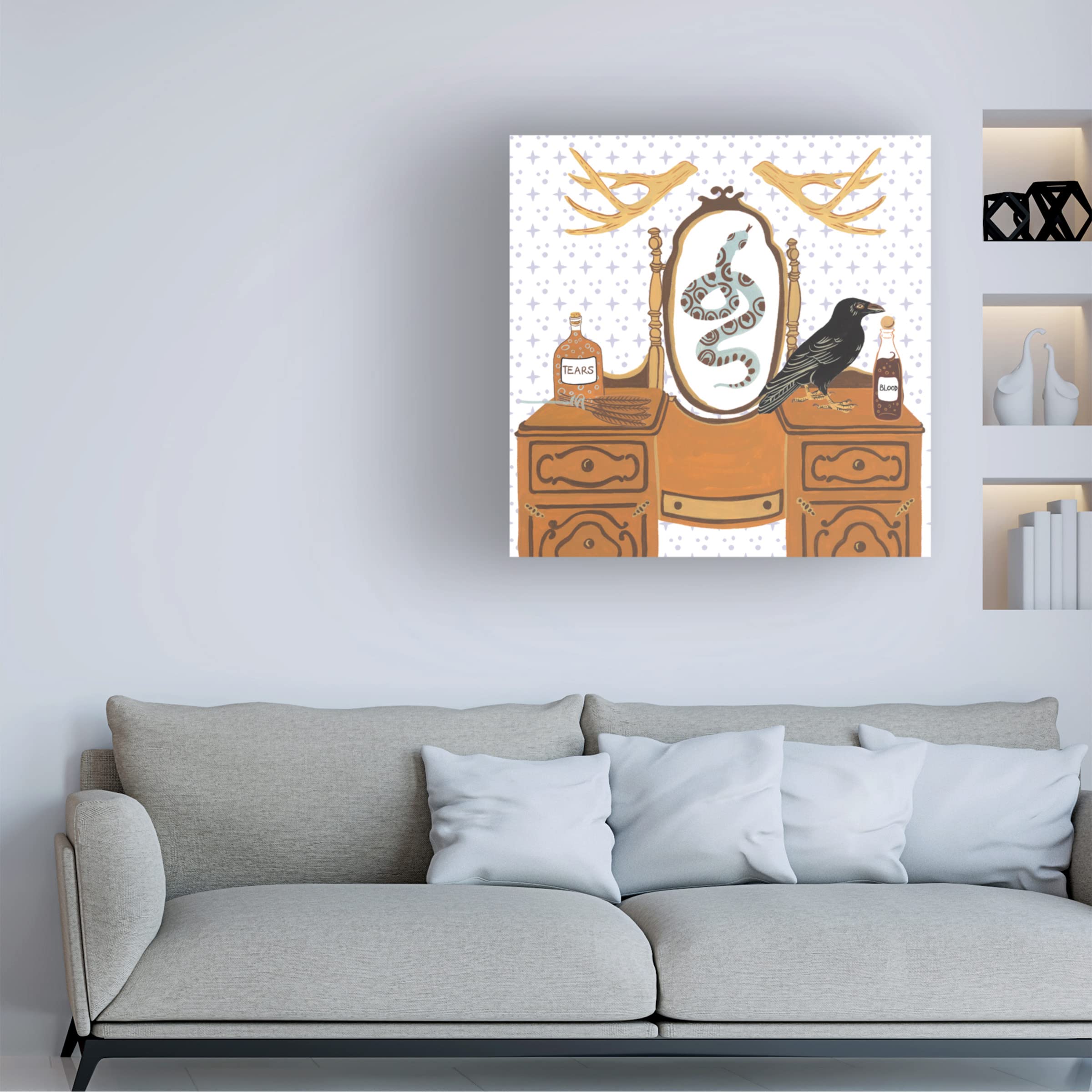 Trademark Fine Art 'Halloween Prep I' Canvas Wall Art by Melissa Wang - Spooky Home Decor for Halloween Party & Living Room