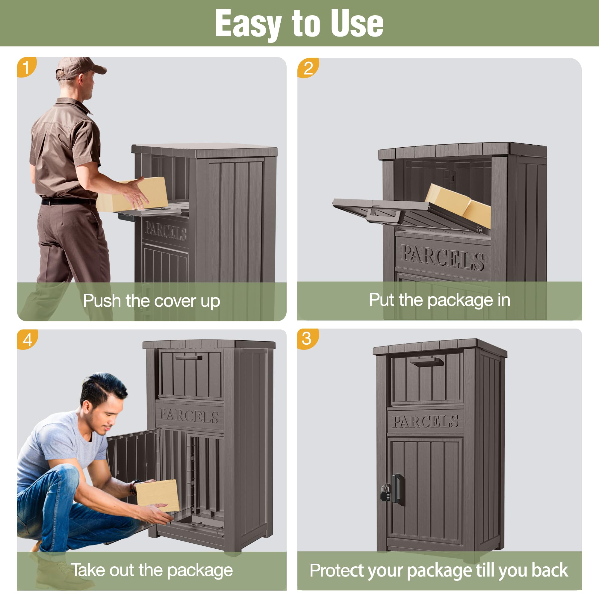 Extra Large Lockable Waterproof Package Drop Box - Secure Anti-Theft Outdoor Parcel Delivery Box for Porch, Yard & Curbside | Perfect for Online Shopping Deliveries & Package Security
