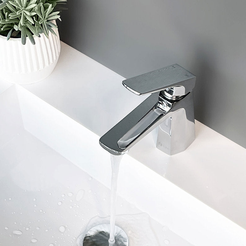 LUVIA B111C Single Hole Bathroom Faucet in Chrome - Modern Waterfall Spout Design for Bathroom Sink, Vanity, and Powder Room (Easy Installation, Durable Finish)