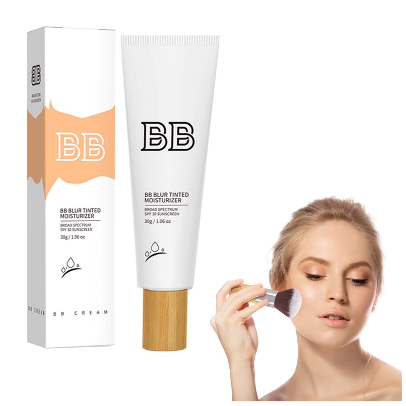 BB Blur Tinted Moisturizer SPF 30 - Full Coverage Foundation & BB Cream for Hydrated, Smooth Skin | Lightweight, Long-Lasting, Waterproof Color Correcting Cream (#3, 30ml) | Perfect for Daily Wear, Sun Protection & Flawless Makeup Look