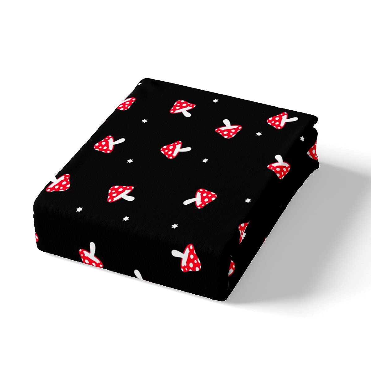 Feelyou Mushroom Print Fitted Sheet Set - Soft Botanical Plants Bedding for Kids, Girls, Boys & Teens - Queen Size Bed Cover with Cute Mushroom Design - Perfect for Nursery, Dorm Room & Cozy Bedroom Decor