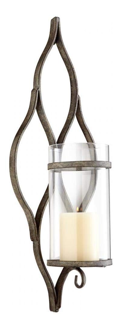 Oyster Silver Cordoba 22.75 Inch Tall Decorative Iron Candle Holder - Perfect for Dining Table Centerpiece, Wedding Decor, and Home Interior Design