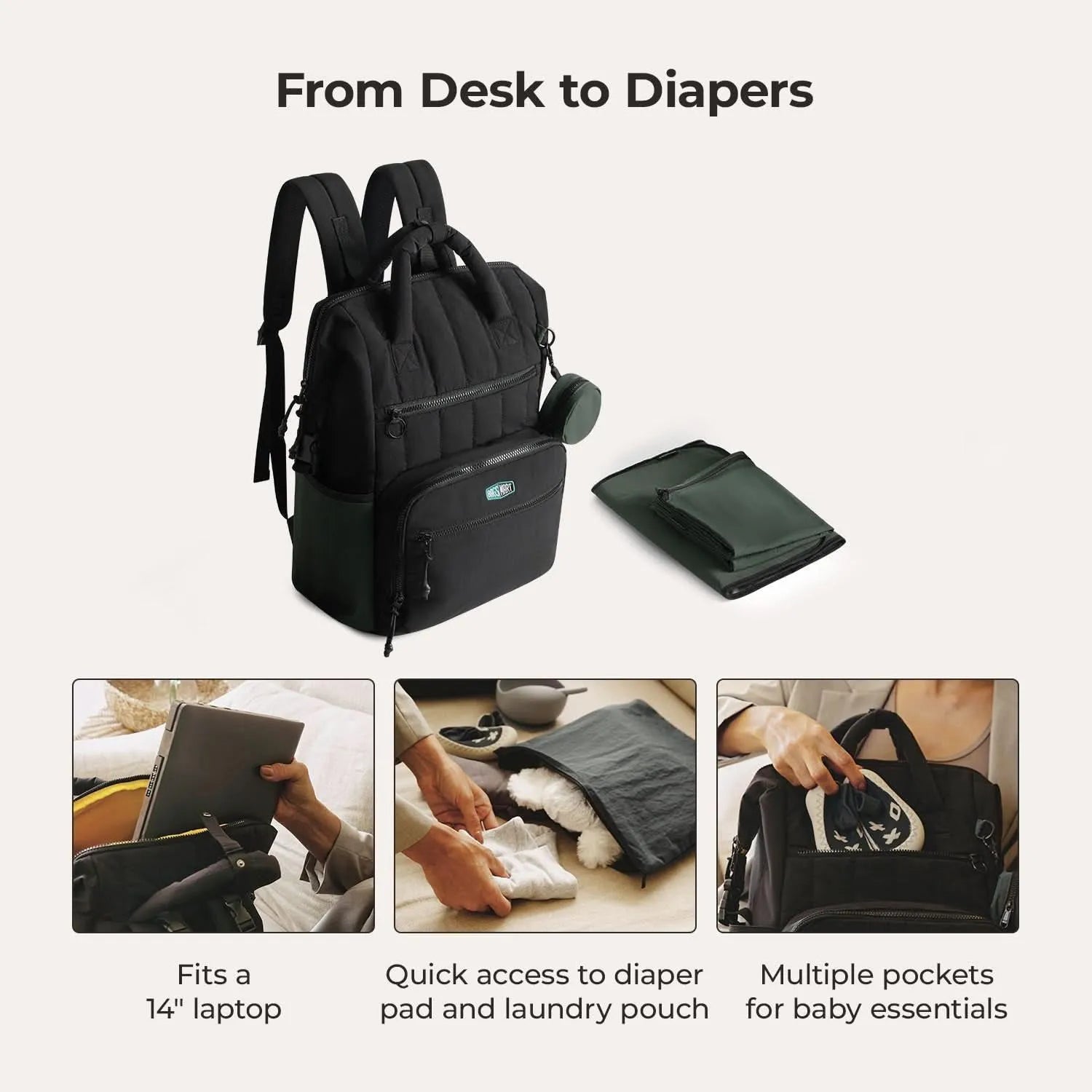 Paz 25L Waterproof Diaper Backpack for Baby Essentials - Perfect for Travel, Daycare & Parenting On-the-Go