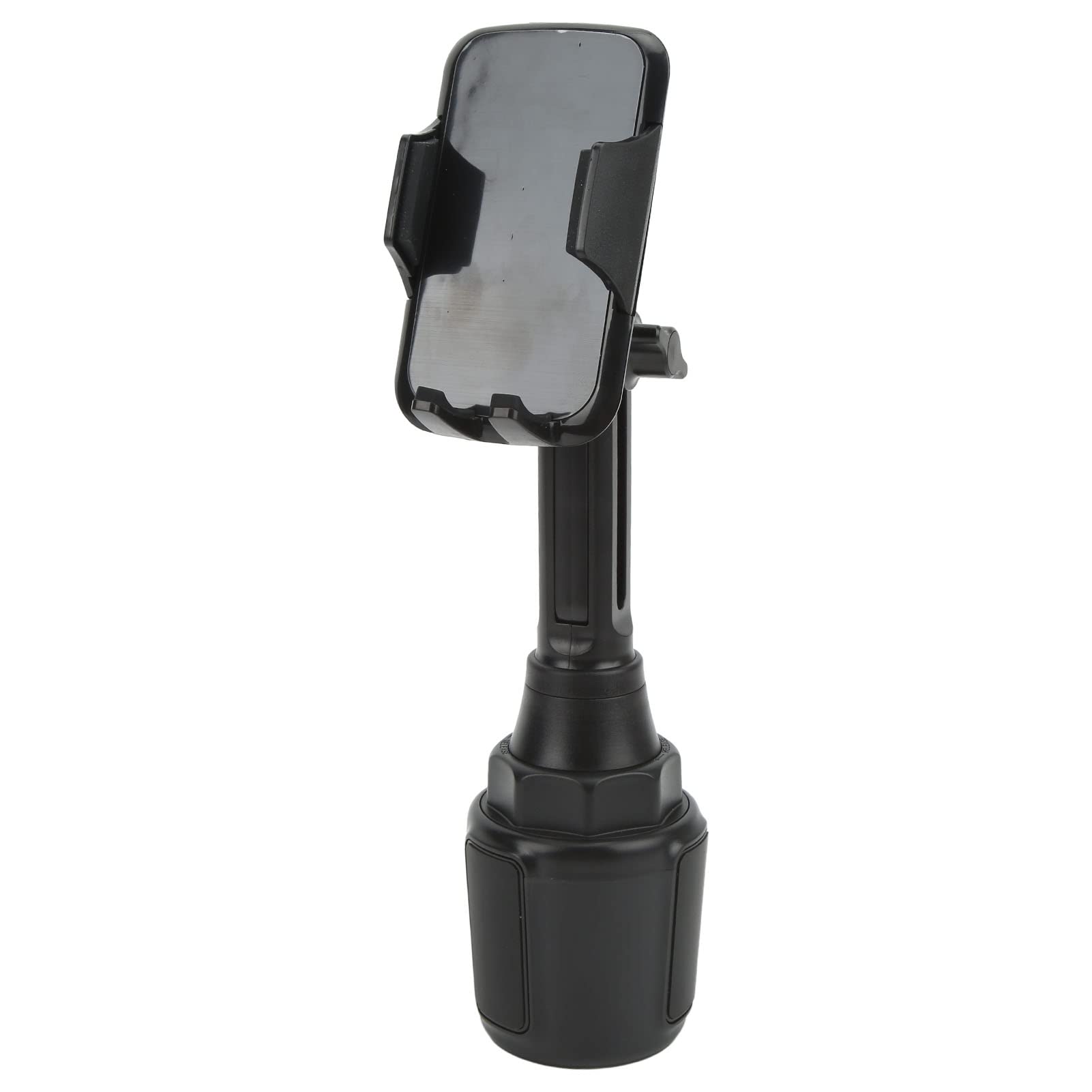 Adjustable Long Neck Car Cup Phone Holder - Universal, Wear-Resistant, Height Adjustable for iPhone & Android - Perfect for Road Trips, Commuting & Hands-Free Driving (Silver)