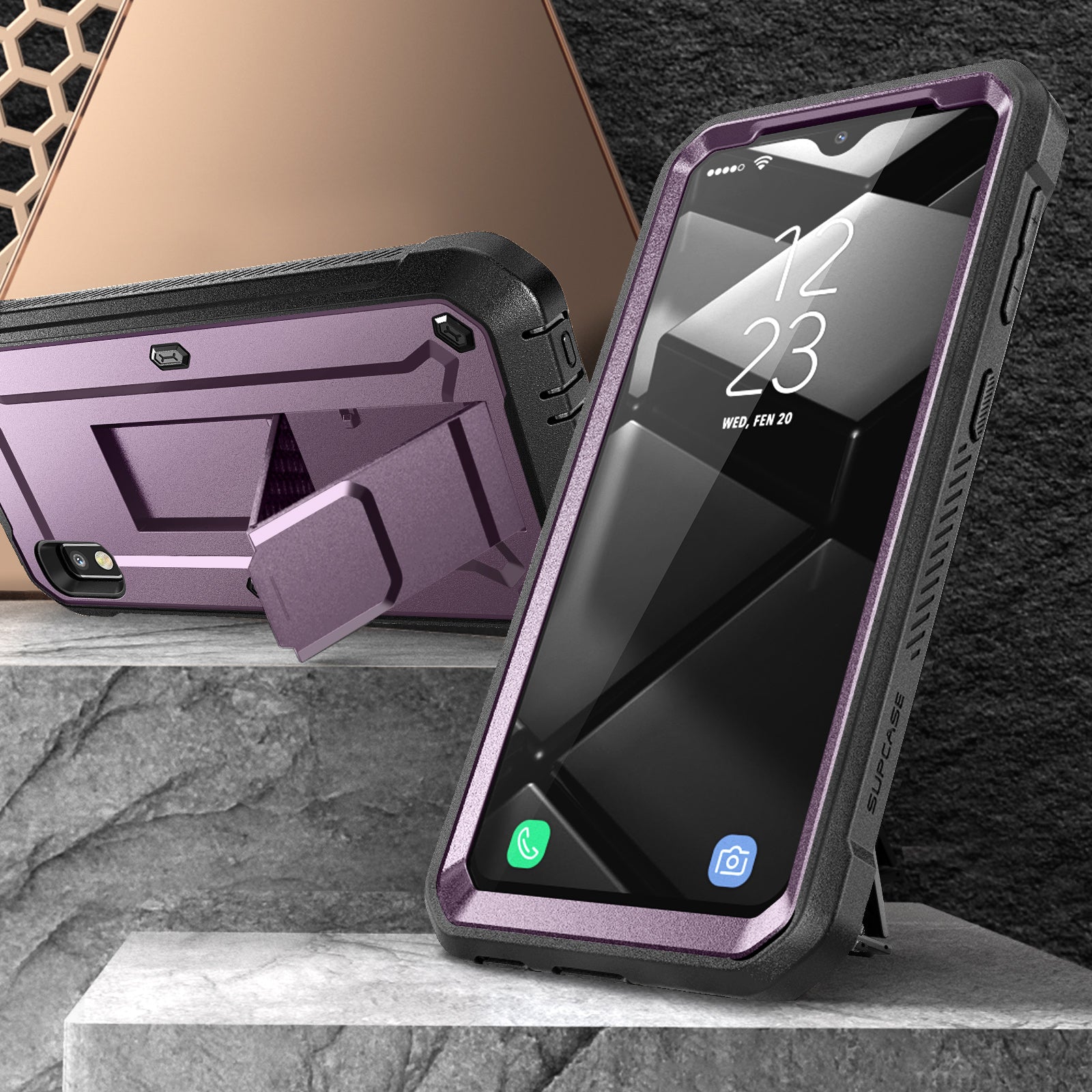 Samsung Galaxy A10e Unicorn Beetle Pro Rugged Case with Holster - Shockproof, Military-Grade Protection in Metallic Purple | Perfect for Outdoor Adventures, Construction Work & Extreme Sports