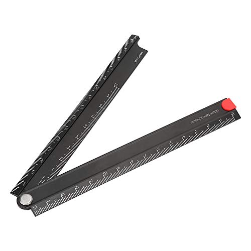 Foldable Aluminum Alloy Ruler - 90° Folding Metal Measuring Tool for Home, Office & Travel | Portable Stationery Rule for DIY, School, Construction & Car Repair
