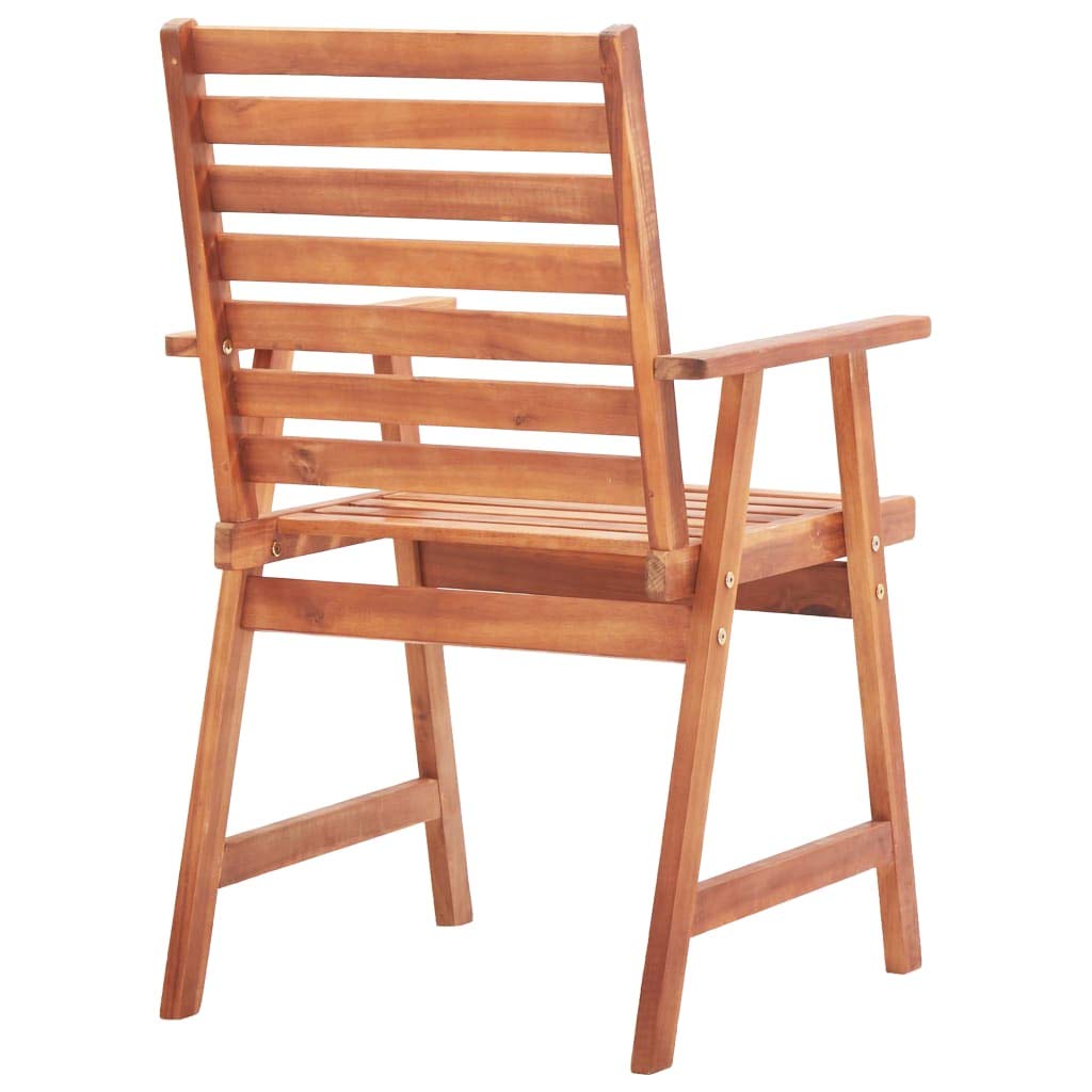 3-Piece Solid Acacia Wood Patio Dining Chairs Set - Outdoor Garden Furniture for Backyard, Deck, and Poolside Relaxation