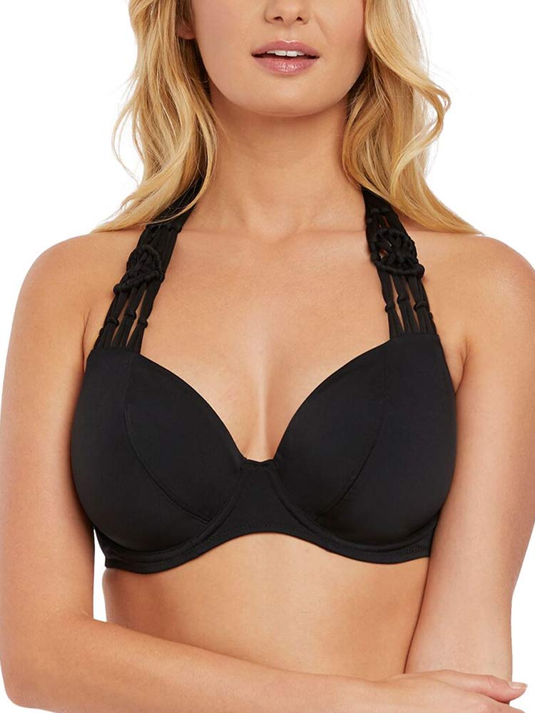 Freya Women's Underwire Halter Bikini Top - Macramé Plunging Swimwear for Beach, Pool & Summer Vacations | Supportive & Stylish Swim Top