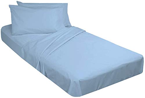 Premium 400 Thread Count Light Blue Solid Cotton Crib Sheet Set (33