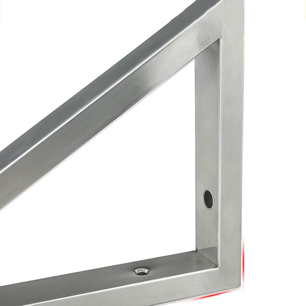 Heavy Duty Stainless Steel Right Angle Bracket for Floating Shelves - 35/40/45/50/55cm Silver Wall Mounted Brackets with Screws - Max Load 200kg (Pack of 2) - Perfect for Home, Office, Garage & Retail Shelving Solutions