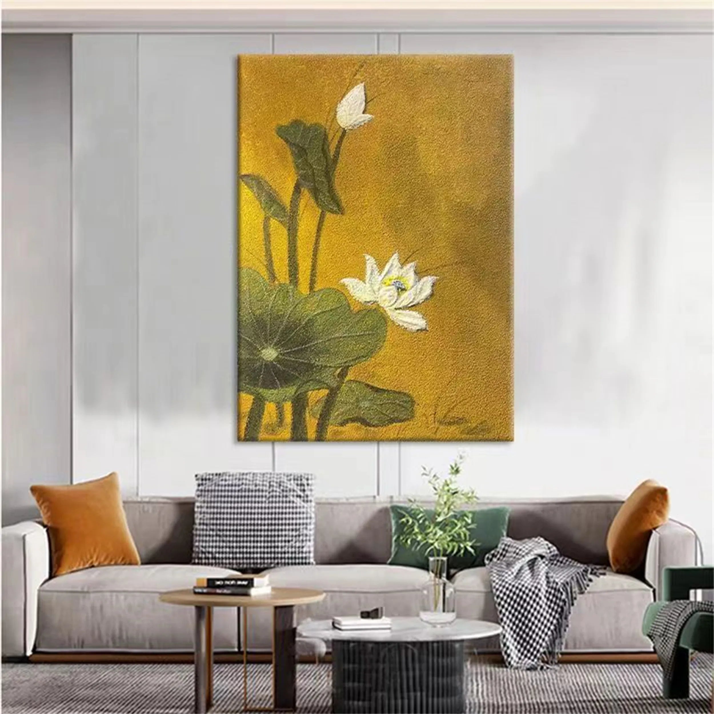 Beautiful Flower and Tree Painting #FT086 - Handmade Canvas Art for Home Decor, Living Room, Bedroom & Office Wall