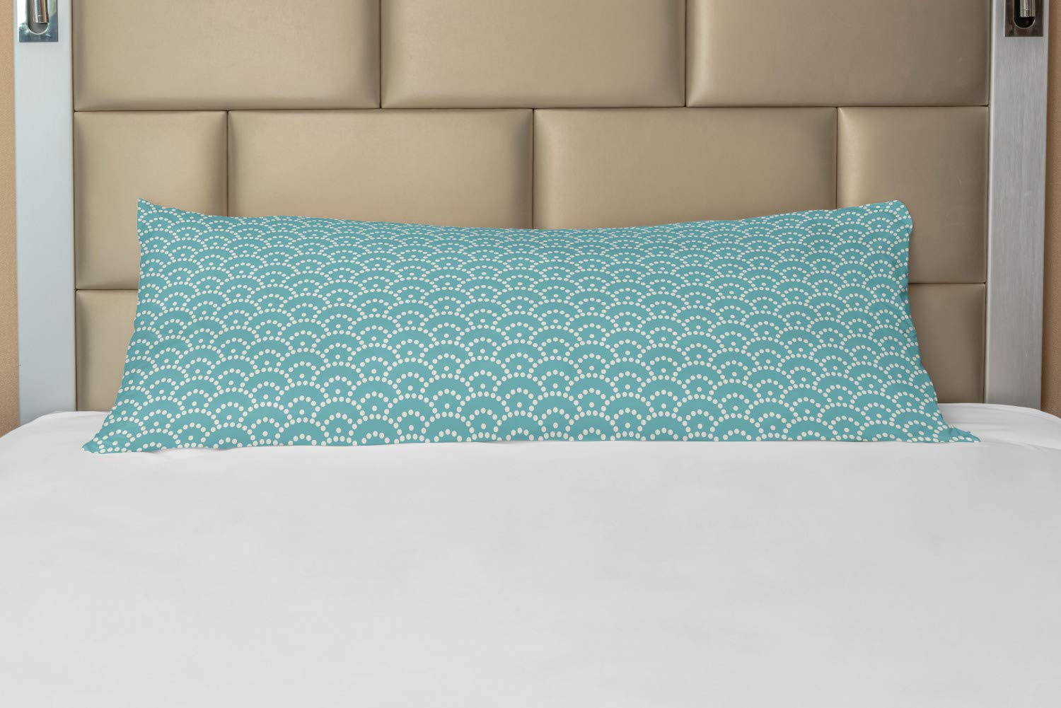 Ambesonne Pale Blue Body Pillow Case Cover with Zipper - Abstract Bubble Pattern Japanese Style Vintage Design - 21