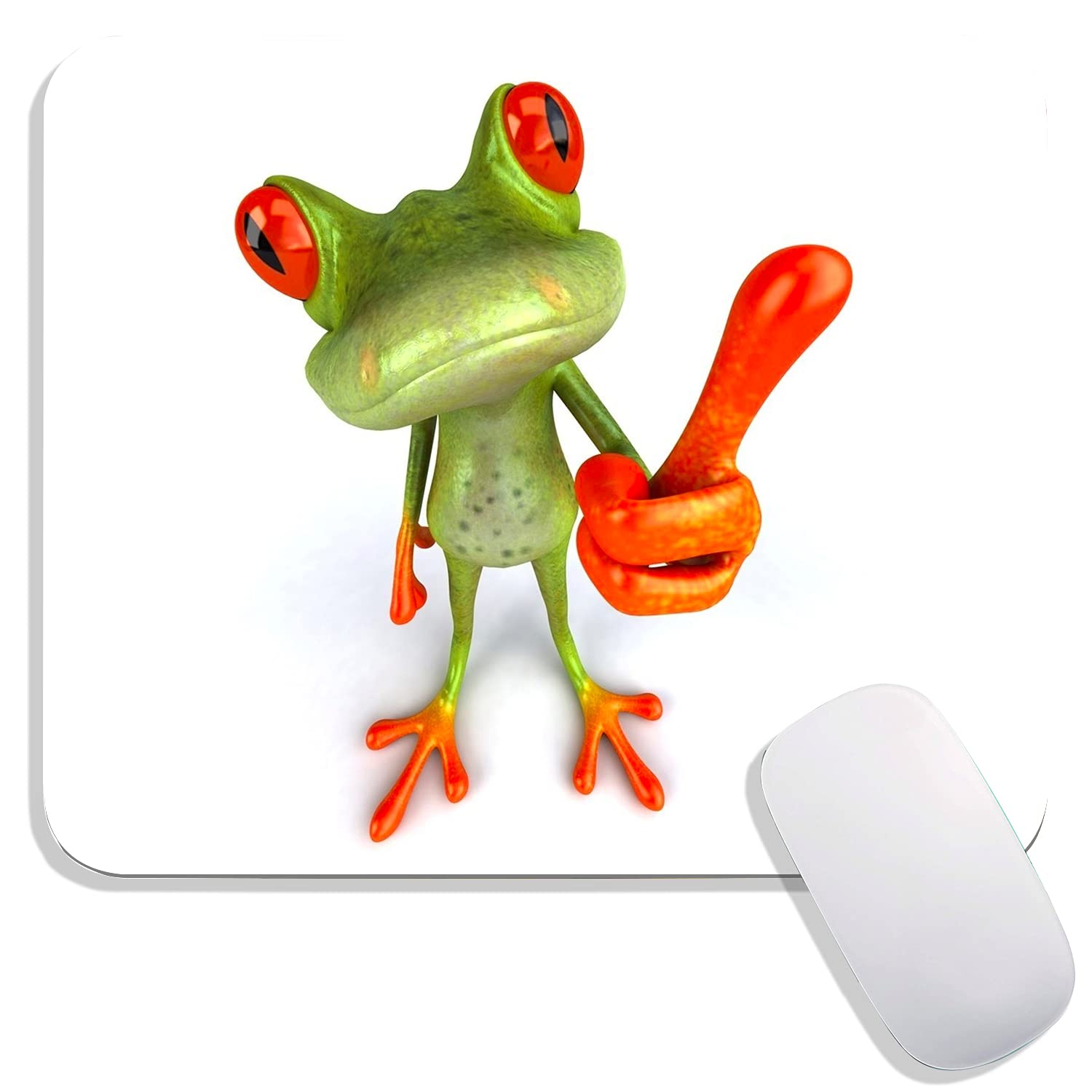 Funny Green Frog Square Mouse Pad - Premium Textured Washable Non-Slip Rubber Base Computer Mouse Mat for Wireless Mouse | Perfect for Office, Gaming & Home Workspace