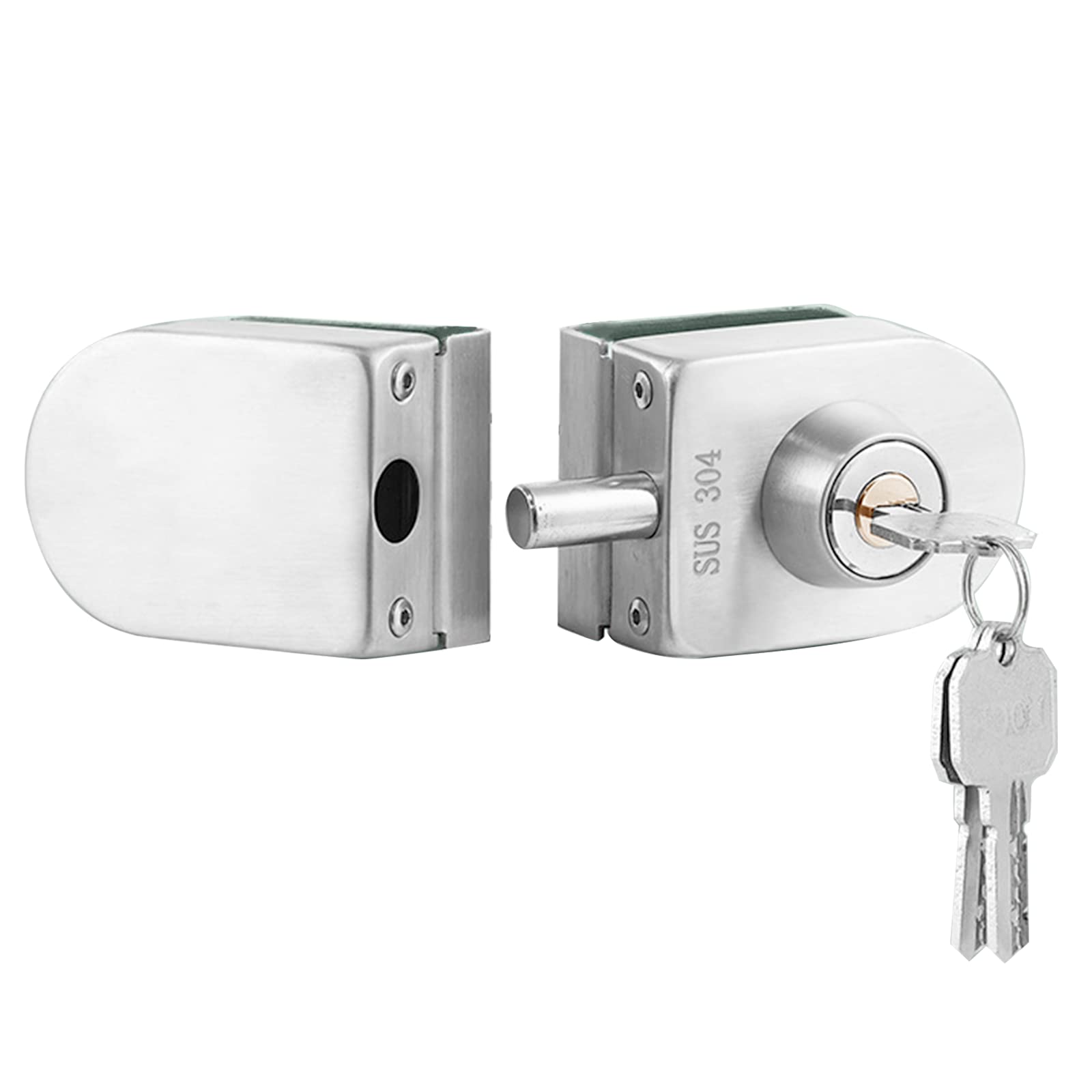 Glass Door Lock with 5 Keys - Fits 8mm-12mm Thickness for Shower, Bathroom, Hotel & Apartment (HLD-703) - Secure Sliding Glass Doors & Privacy Protection