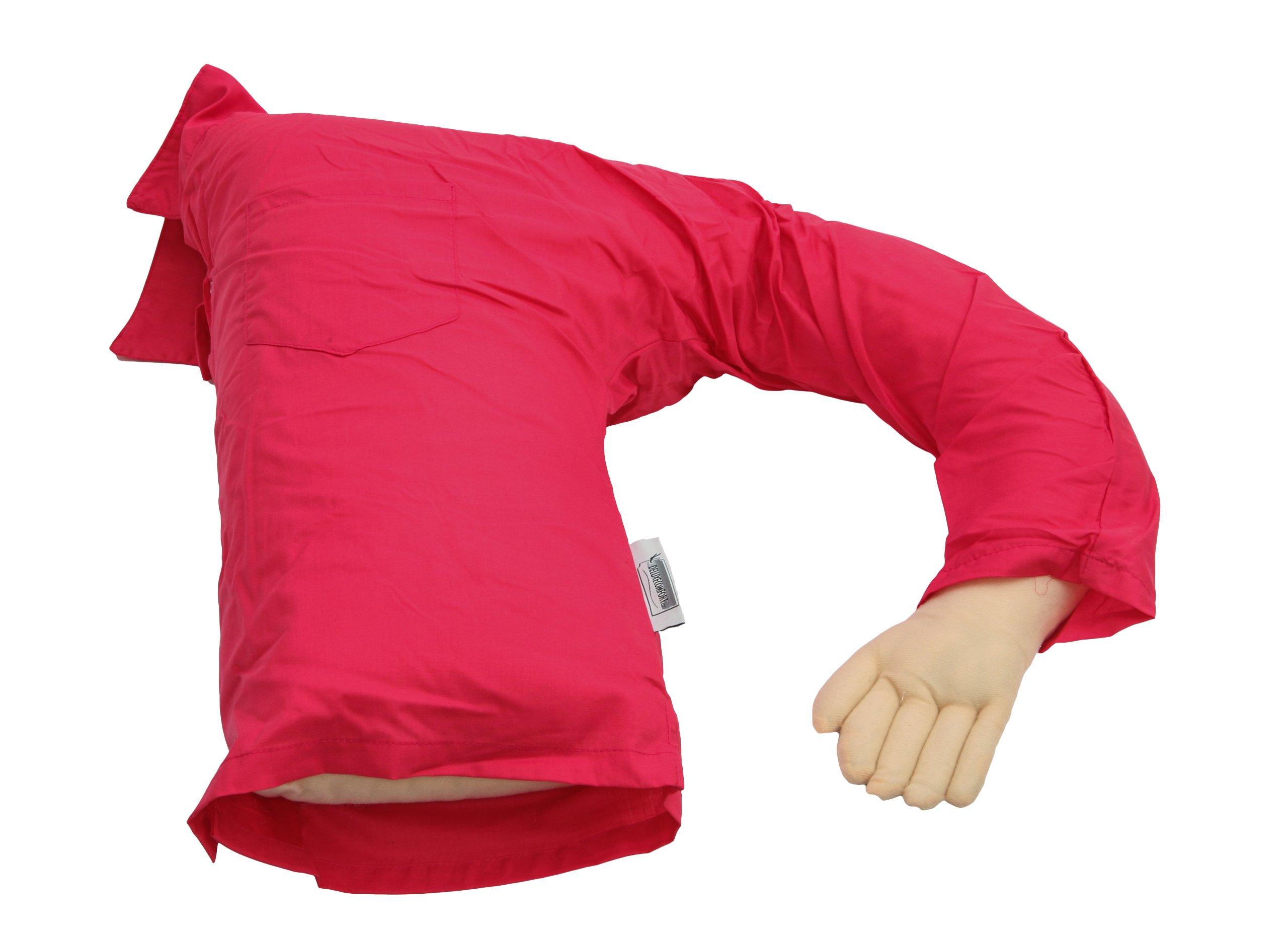 Original Boyfriend Body Pillow - Soft Hugging Pillow for Adults, One Size, Red - Perfect for Cuddling, Sleep Support & Comfort in Bed, Sofa or Travel