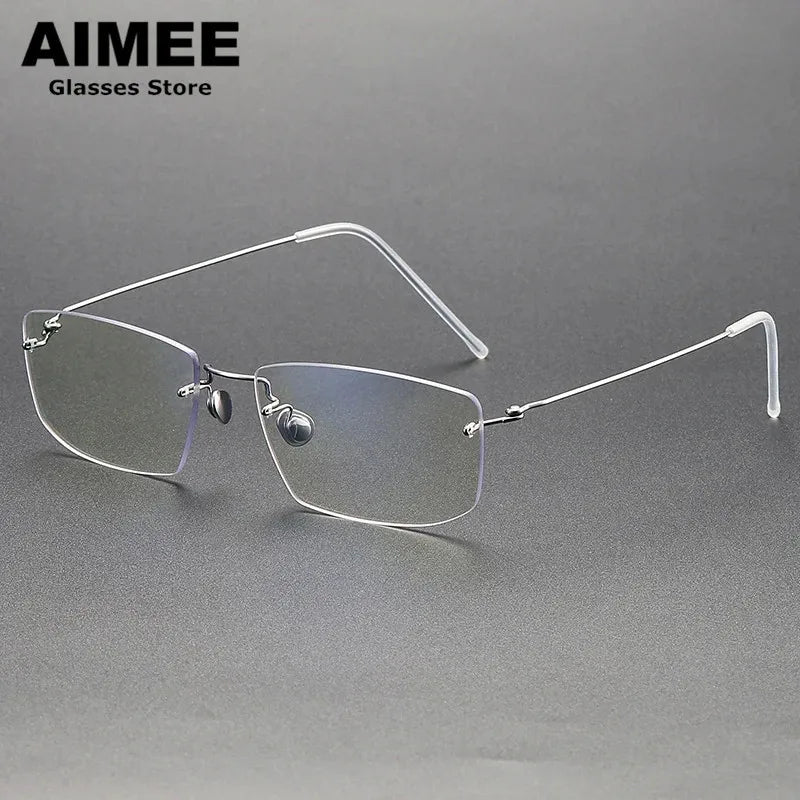 Aimee Women's Rimless Square Titanium Eyeglasses 2269 - Lightweight & Durable Titanium Frame for Reading, Computer Work & Fashion - Perfect for Office, Daily Wear & Gift Giving